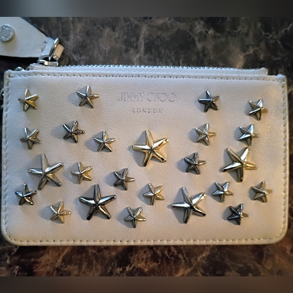 Jimmy Choo Nancy Star-Studded Coin Case & Key Holder🤍 - Picture 2 of 7